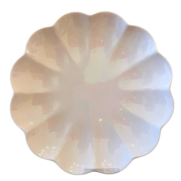 Rachel Zoe Pastel Pink Melamine Dinner Plates 11in Scalloped Set of 4 New - Picture 8 of 10